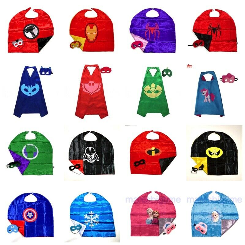 Superhero Cape And Mask For Kids Super Heros Cosplay Costumes Halloween Dress Up