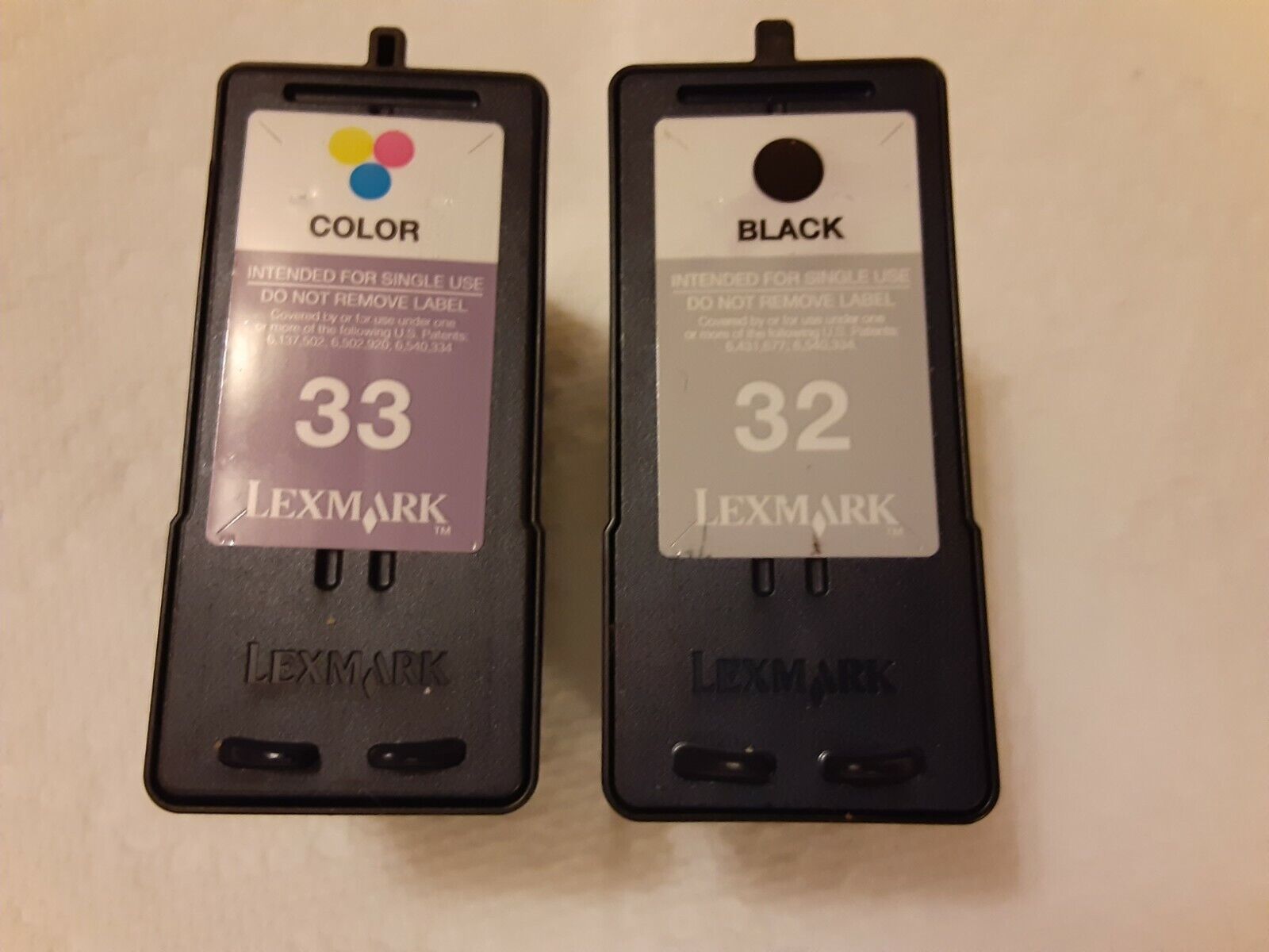 Lot Of Lexmark 32 33 Empty Ink Cartridges 1 Black/1 Tri-color, Ready For Refill