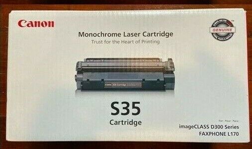 New Genuine Sealed Bag Open Box Canon S35 Black Toner Cartridge