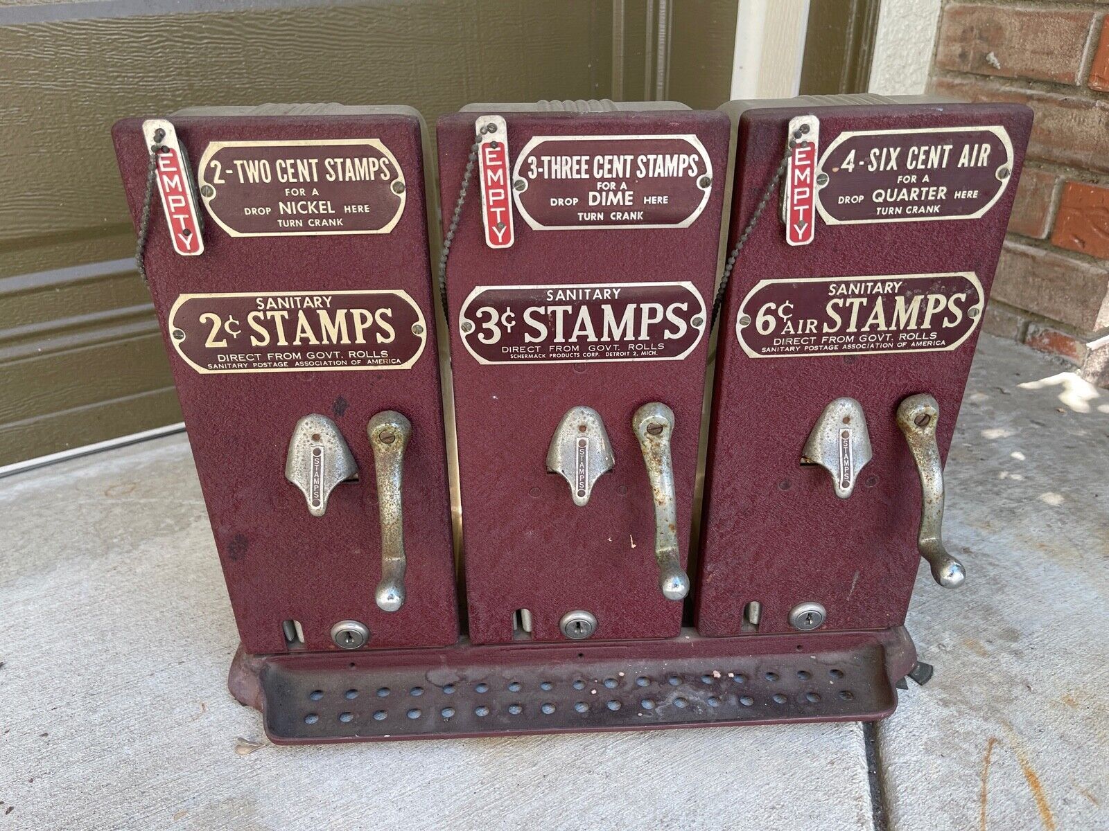 Schermack Products Vintage 2 Cent 3 Cent 6 Cent Us Postage Stamp Vending Machine