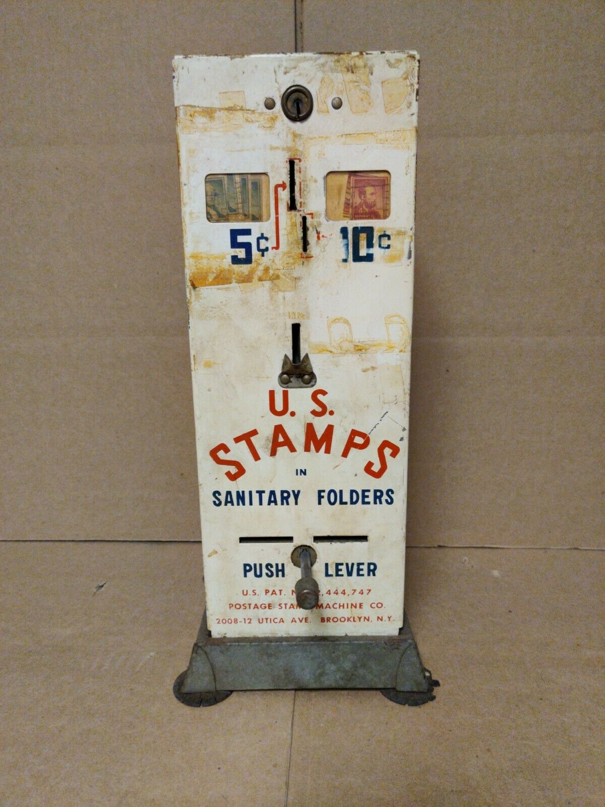 Vintage Us Post Office Counter Top Postage Stamp Vending Machine