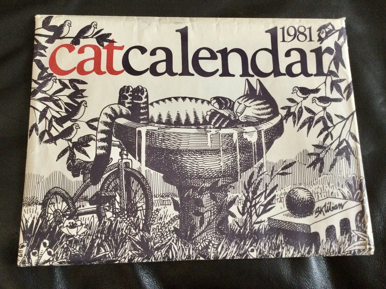 Vintage 1981 Cat Calendar B.kliban With Original Envelope. Tm 1980 Free Shipping