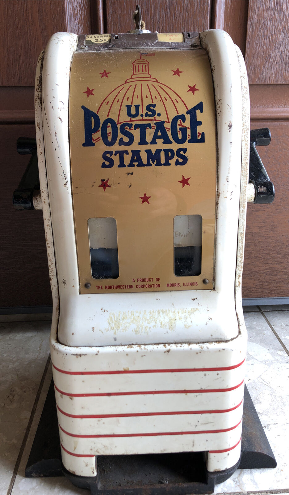 Vtg Northwestern U.s. Postage Stamp Vending Machine 1960s Free Shipping