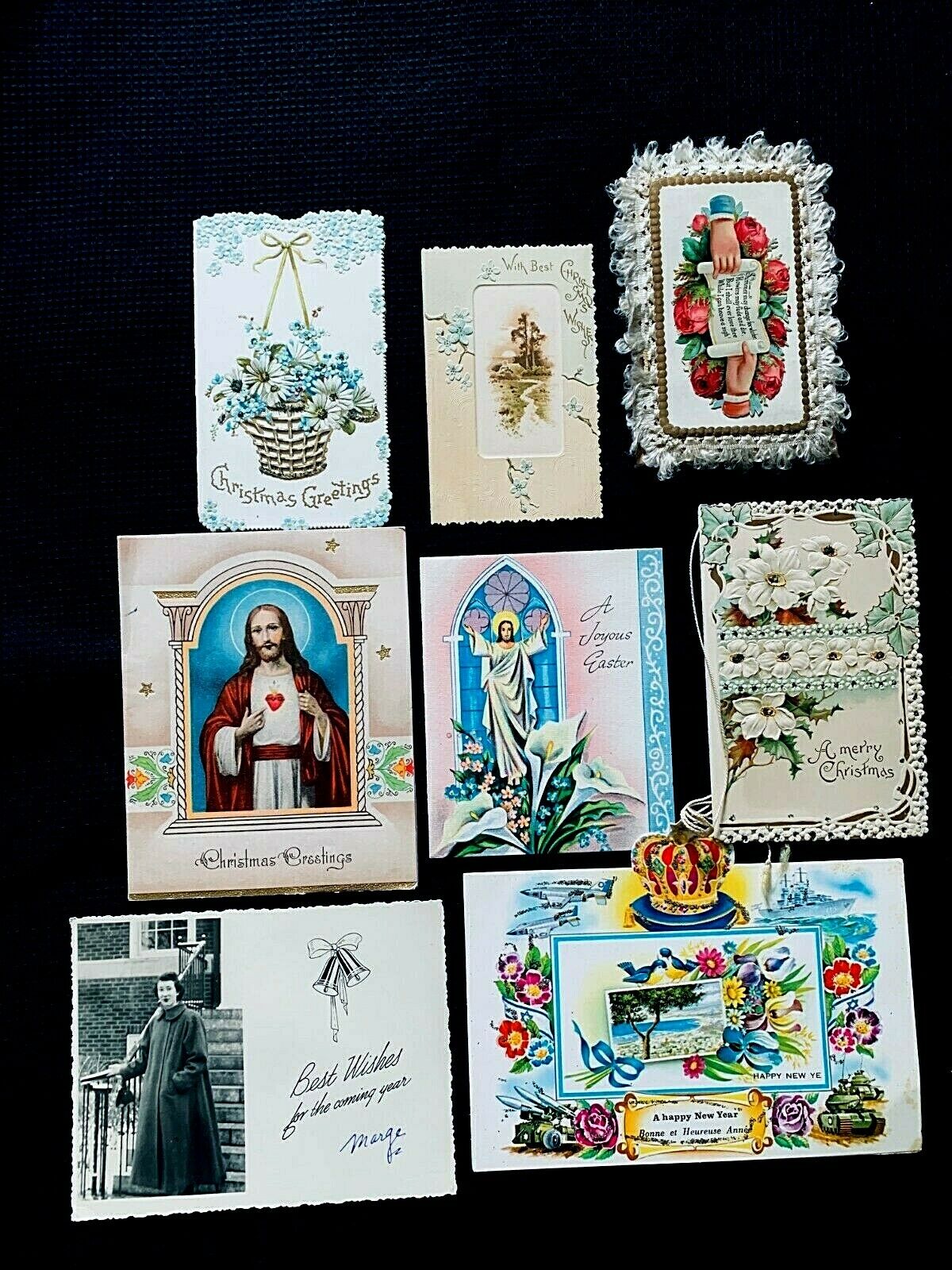 Vintage Victorian Greeting Card Lot - Sachet Die Cut Scrap Jewish (1) Religious