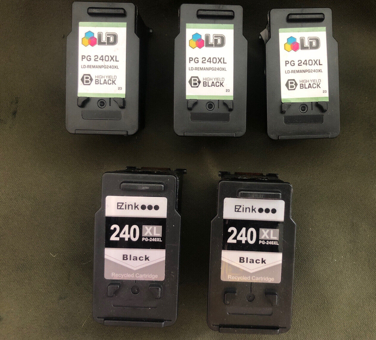 Lot Of 5 Empty Ink Cartridges Off Brand 240xl  For Canon Pixma Printer—empty Ink