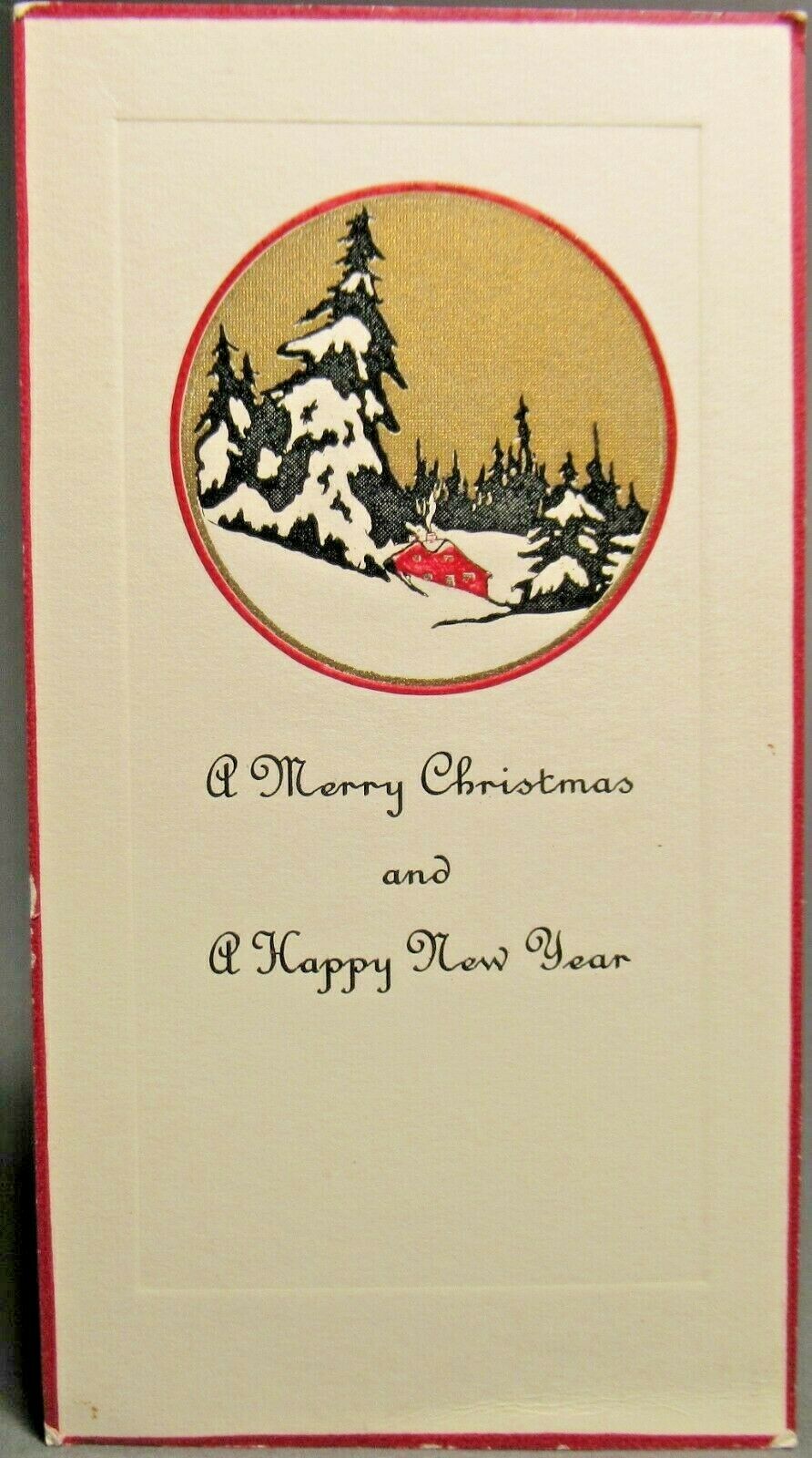 Vintage "a Merry Christmas And A Happy New Year" Greeting Card.