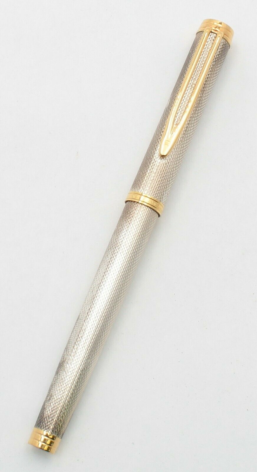 Waterman Gentleman Sterling Silver Barley Corn Fountain Pen 18k Gold Nib  #521-2