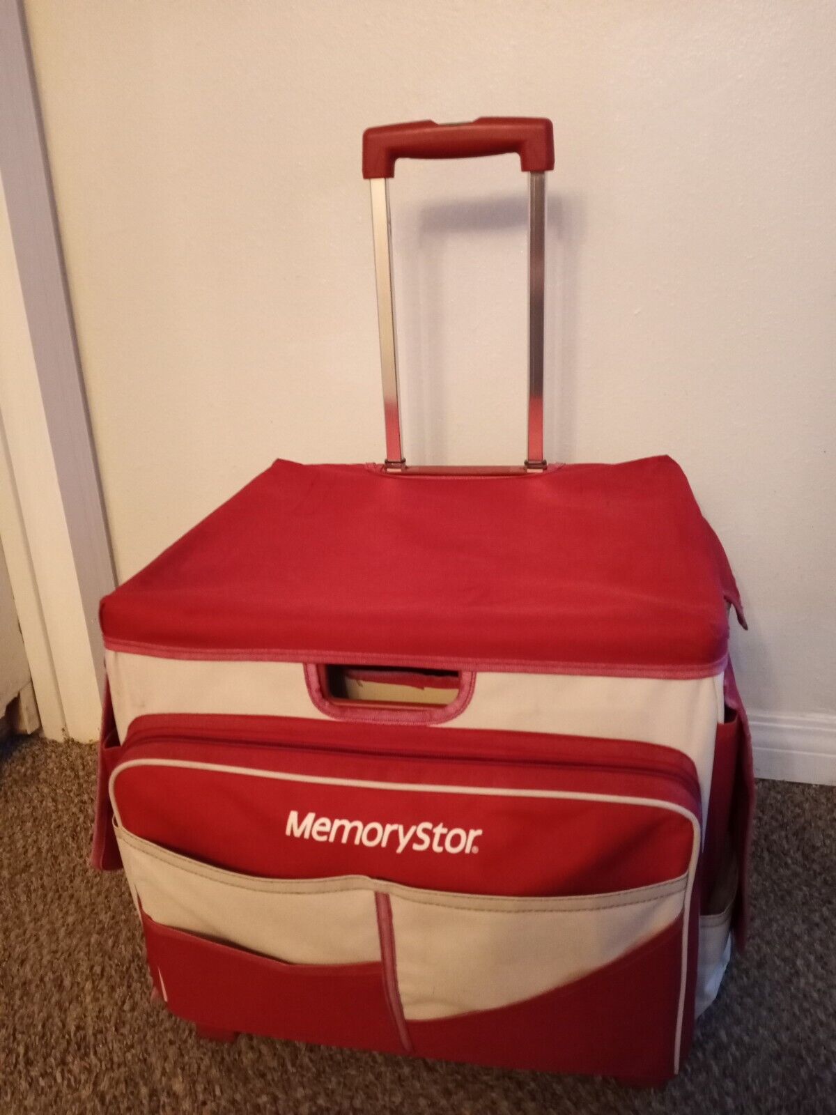Memorystor Red Universal Rolling Cart W/ Sectional Organizer Crafts Scrapbooking