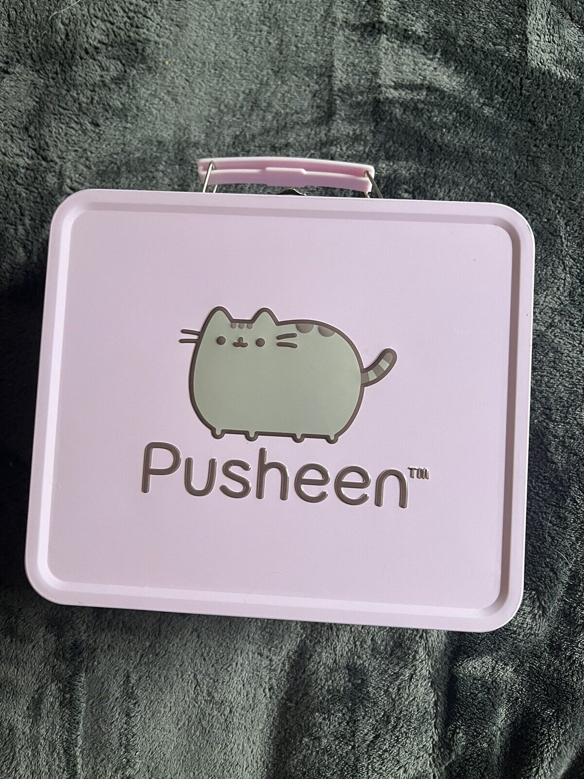 Cute Pusheen Metal Lunch Box Tin Pink Lunchbox
