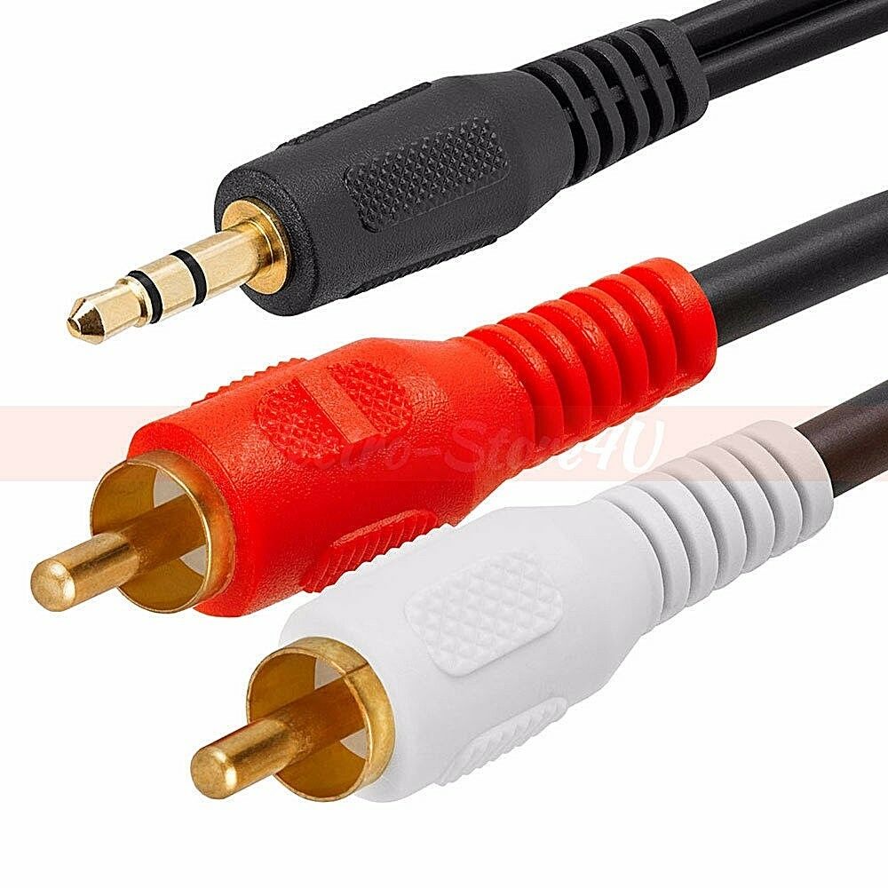 3.5mm Male To 2 Rca Y Cable 6ft 10ft 12ft 15ft 25ft Aux Audio Android 3.5mm-2rca