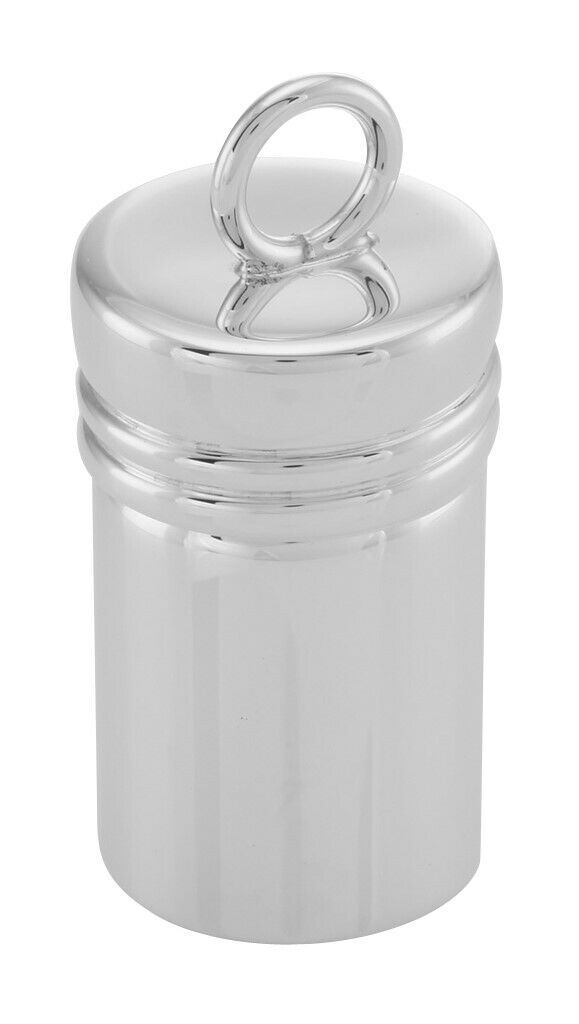 Sterling Silver Cylinder Pillbox With Bail - Made In Usa
