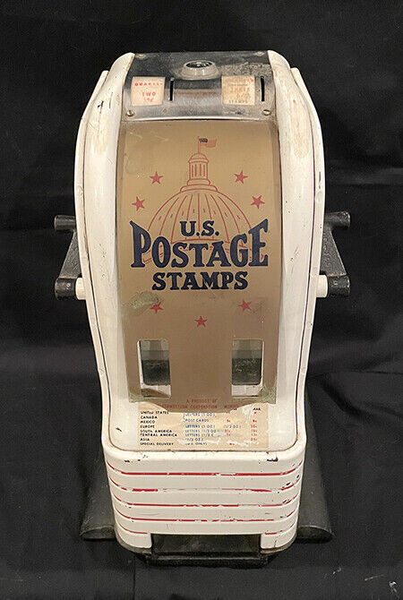 Vintage Northwestern Usps Postage 25¢ Counter Top Stamp Vending Machine 10¢ & 6¢