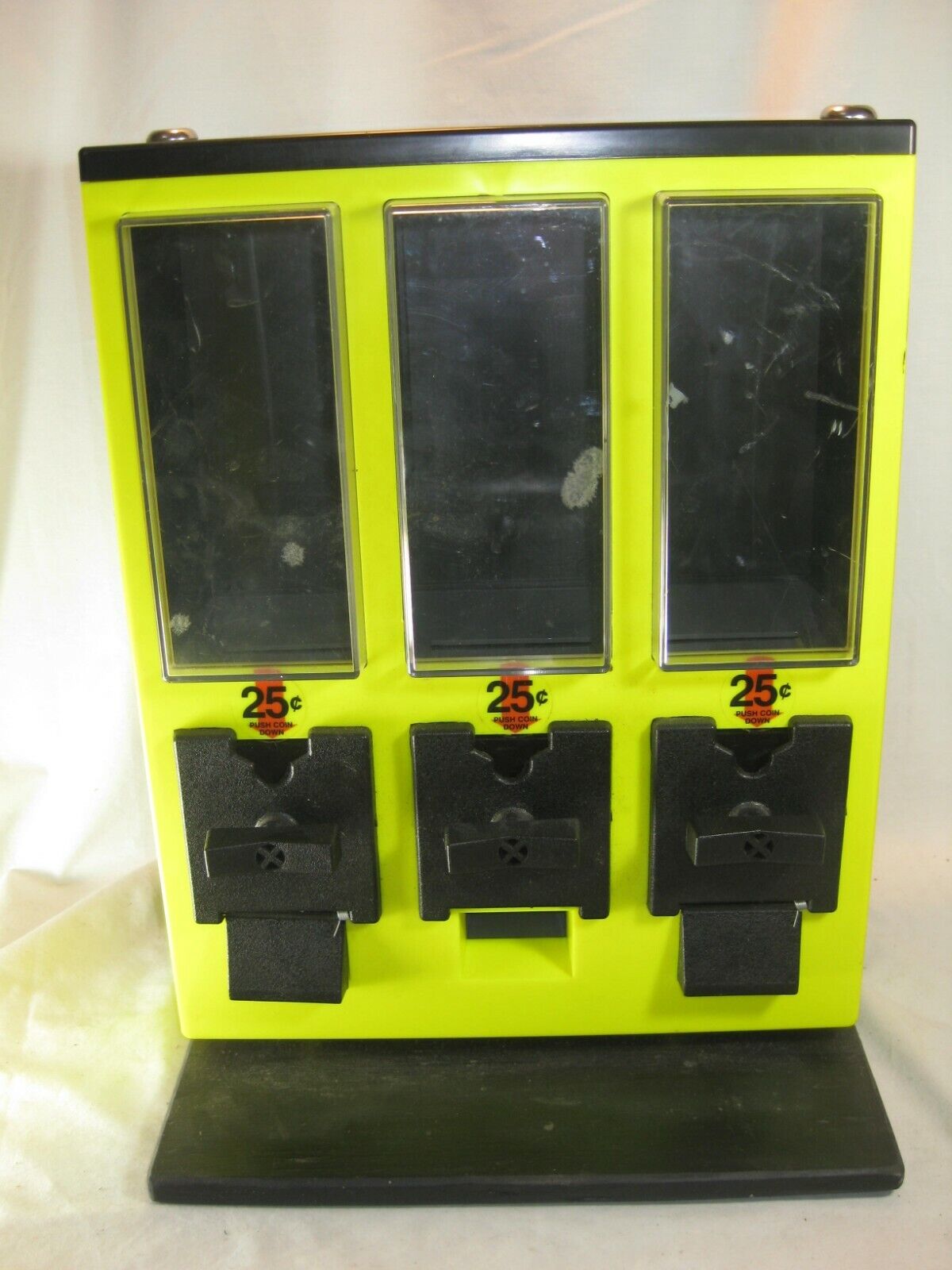 3 Section Quarter 25 Cent Vending Machine Coin Operated Gumball Candy Dispenser