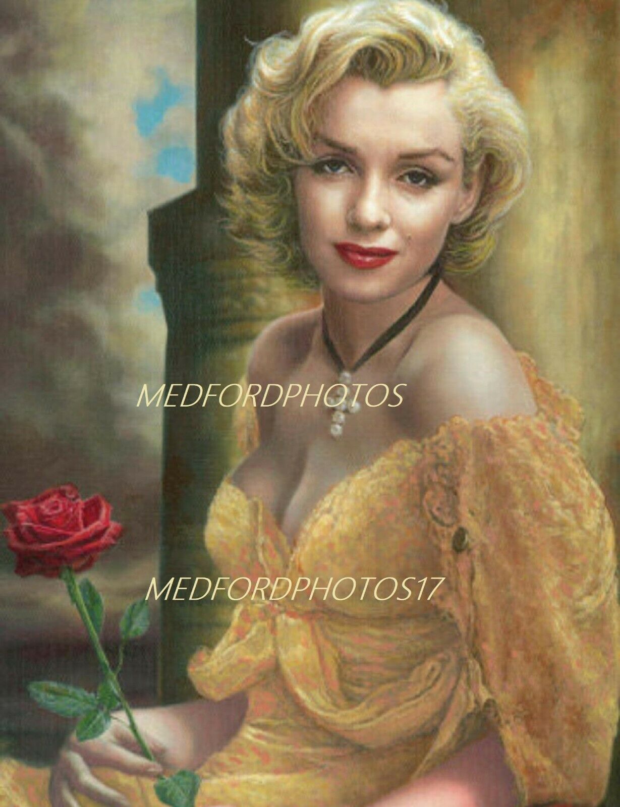 Marilyn Monroe Painting Color Photo 11 X 8.5 Free Shipping