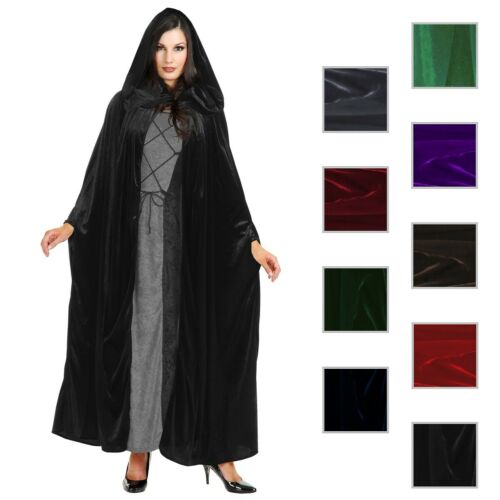 Cloak Adult Hooded Cape Mens Or Womens Velvet Costume Fancy Dress