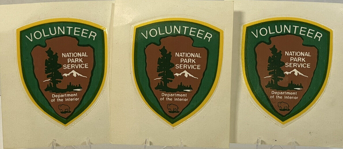 3” National Park Service Old Style Volunteer Stickers New Set Of 3