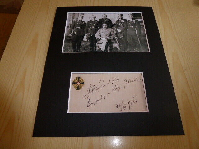 Josef Pilsudski Poland Wwi Wwii Mounted Photograph & Preprint Autograph Card