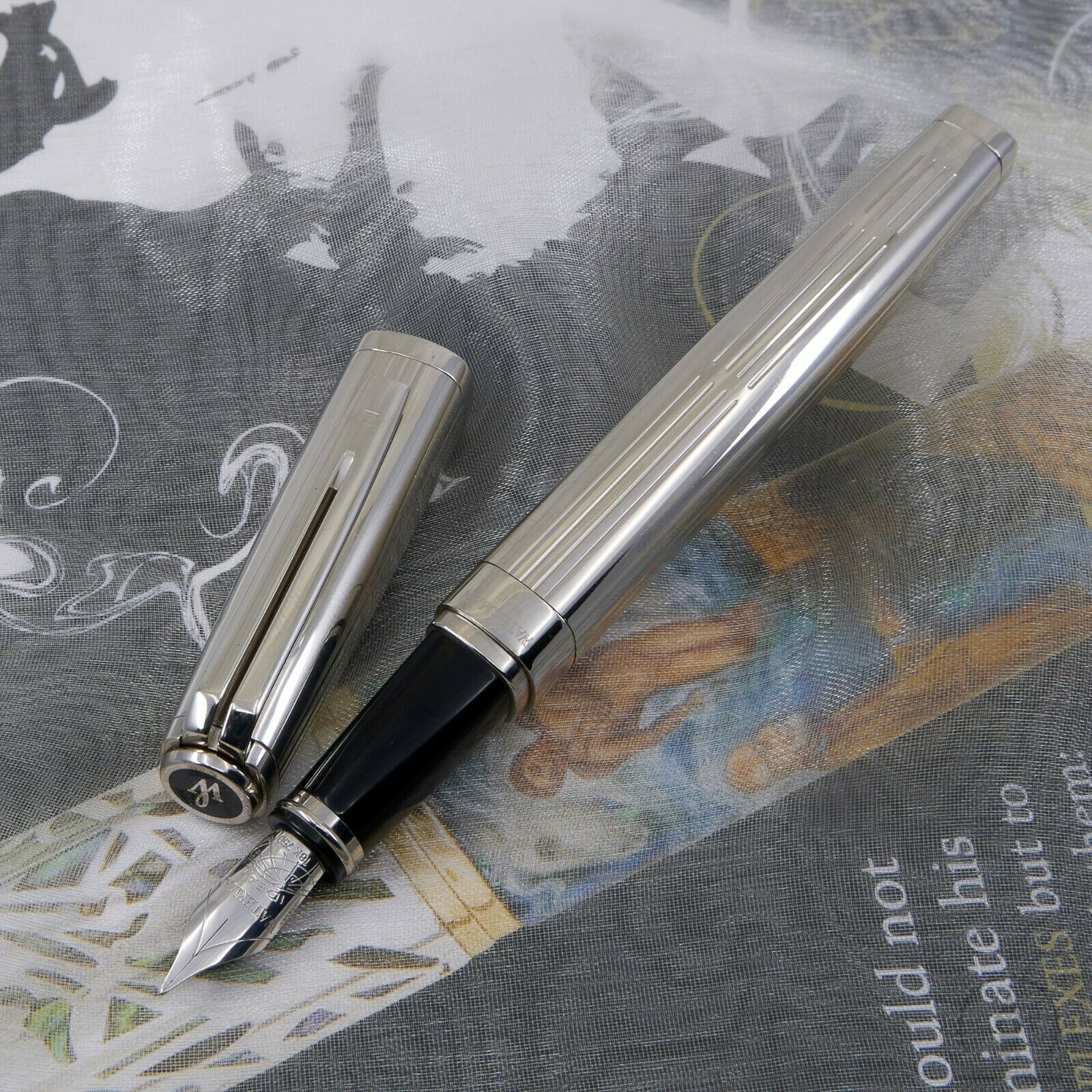 Waterman Exception Large Limited Edition Sterling Silver Fountain Pen 18k F Nib