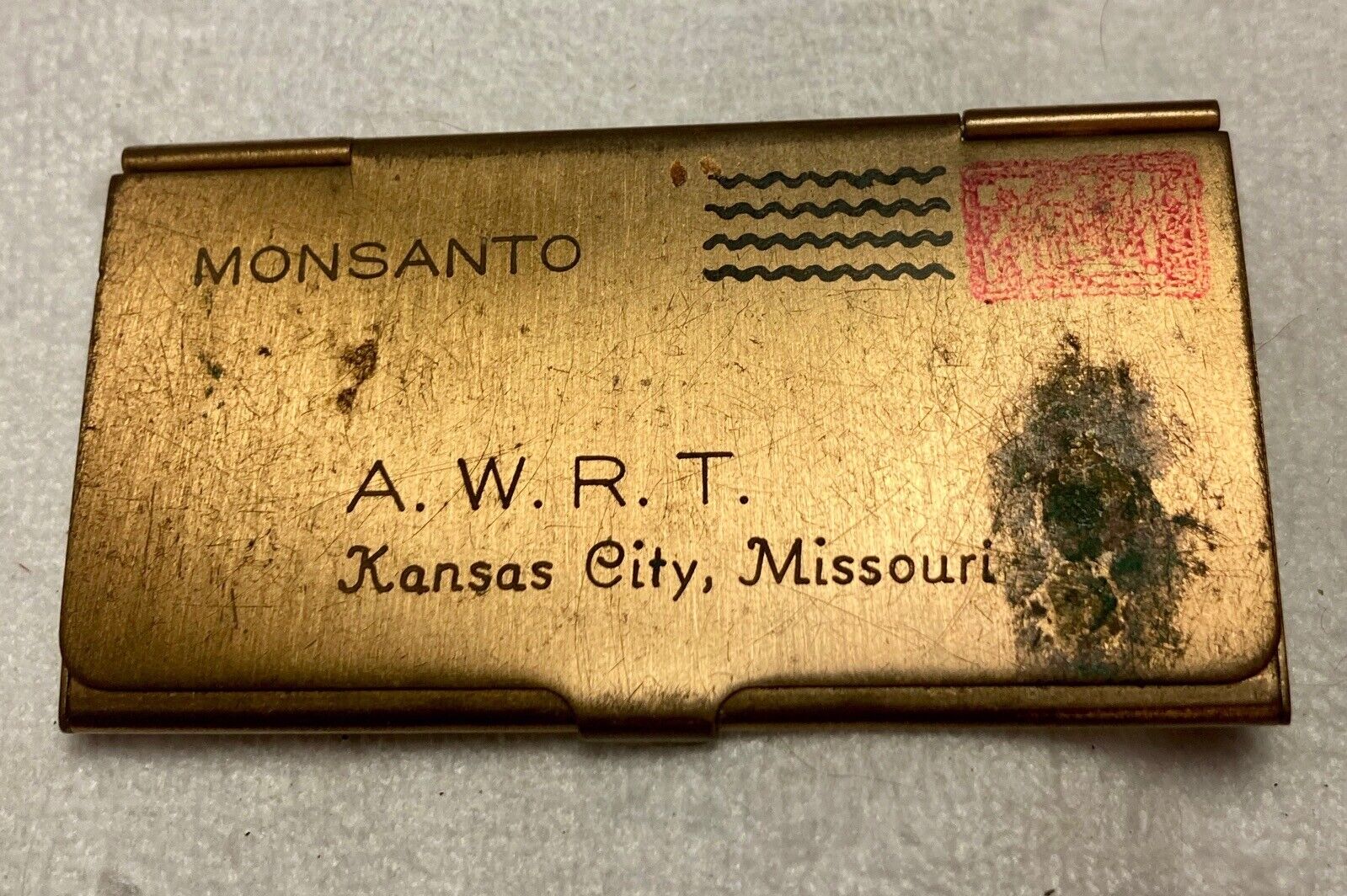Damn Rare Antique Postage Stamp Carrier Monsanto A.w.r.t. Kansas City Mo  1950’s