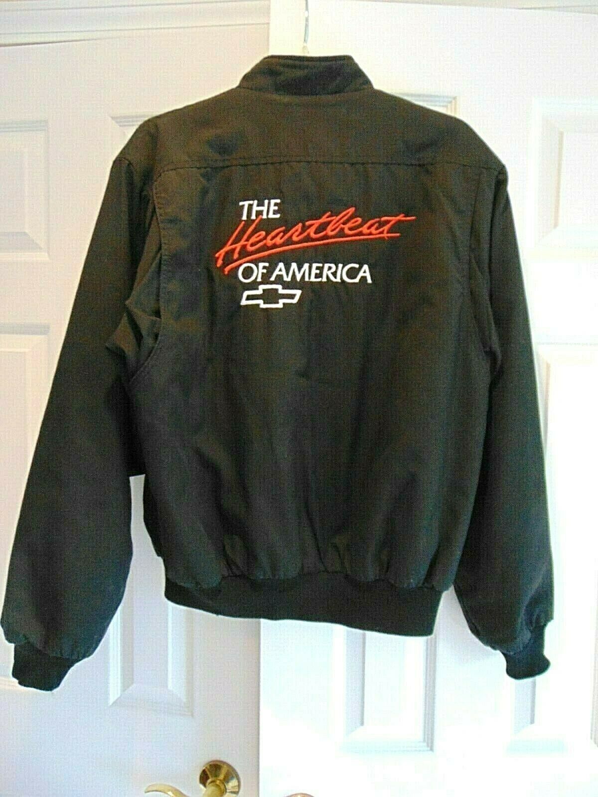 Vintage Chevrolet The Heartbeat Of America Black Cotton Jacket K Products Usa  L